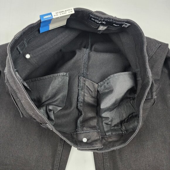 Long Tall Sally Jeans Womens 12 Black Skinny Low Rise Denim 32x35 NWT - Picture 5 of 10